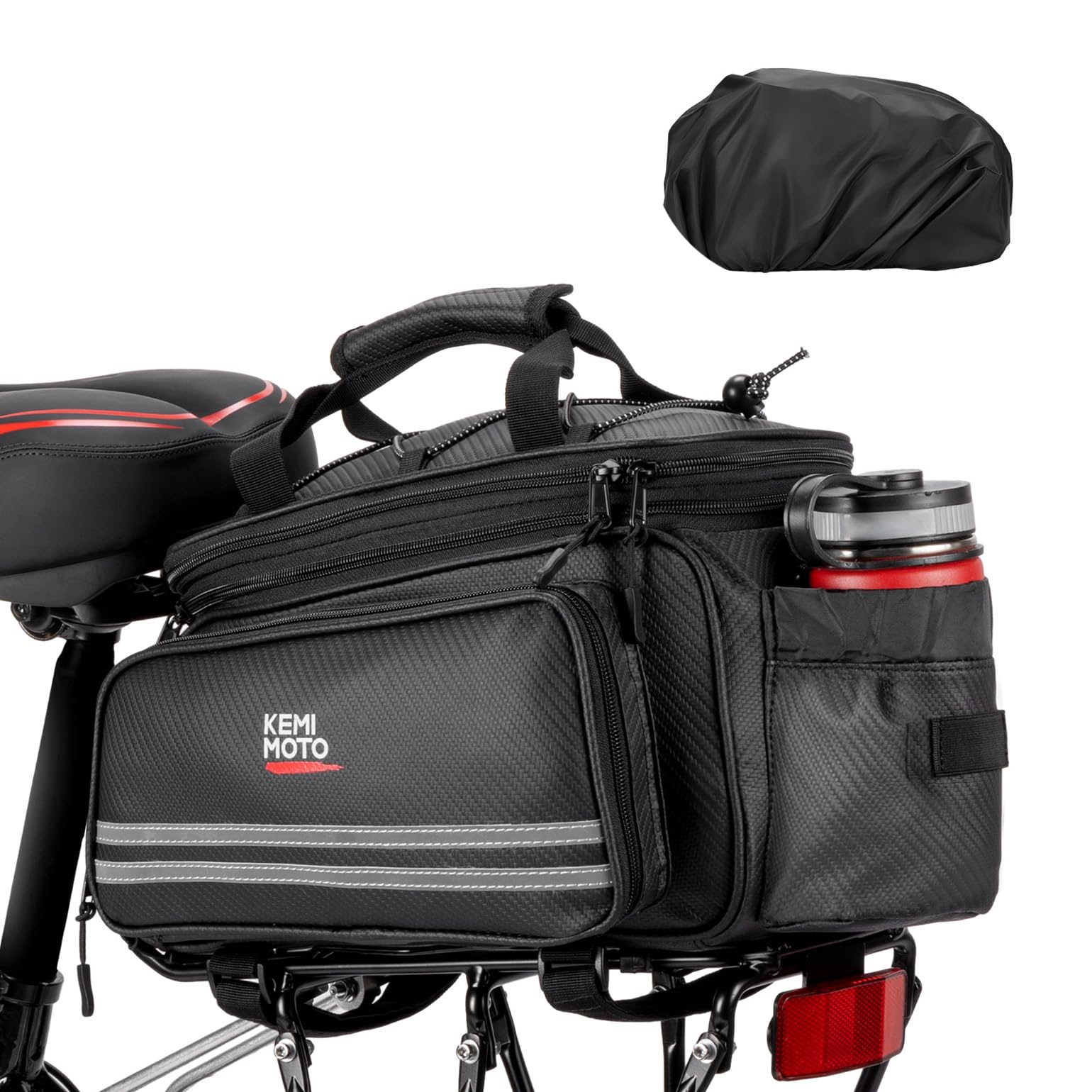 Amazon.com: KEMIMOTO 20L Bike Bag Rear Rack with Waterproof Rain